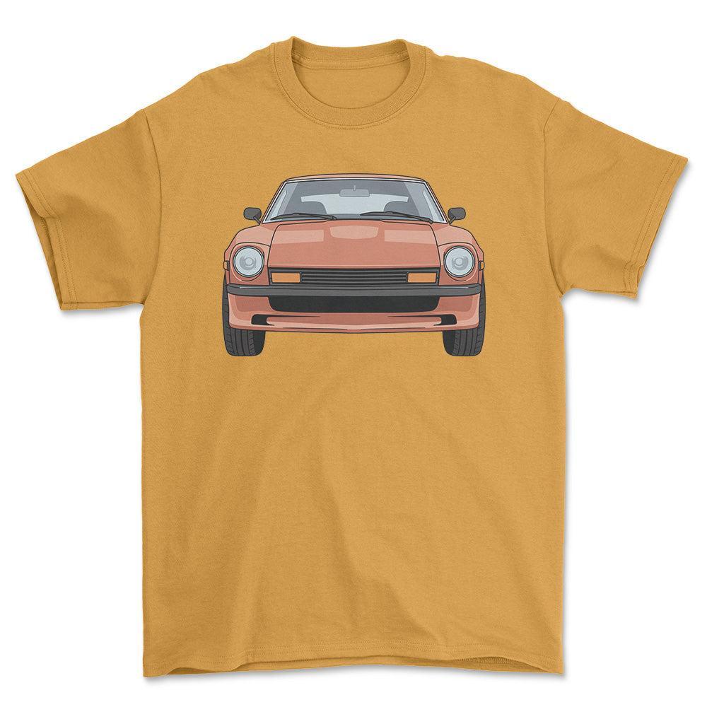 Datsun 280Z 1976 - Unisex T-Shirt-Beklædning-Datsun-Guld-S-Forside-Garage Culture Shop- garage - man cave - merchandise