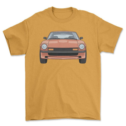 Datsun 280Z 1976 - Unisex T-Shirt-Beklædning-Datsun-Guld-S-Forside-Garage Culture Shop- garage - man cave - merchandise