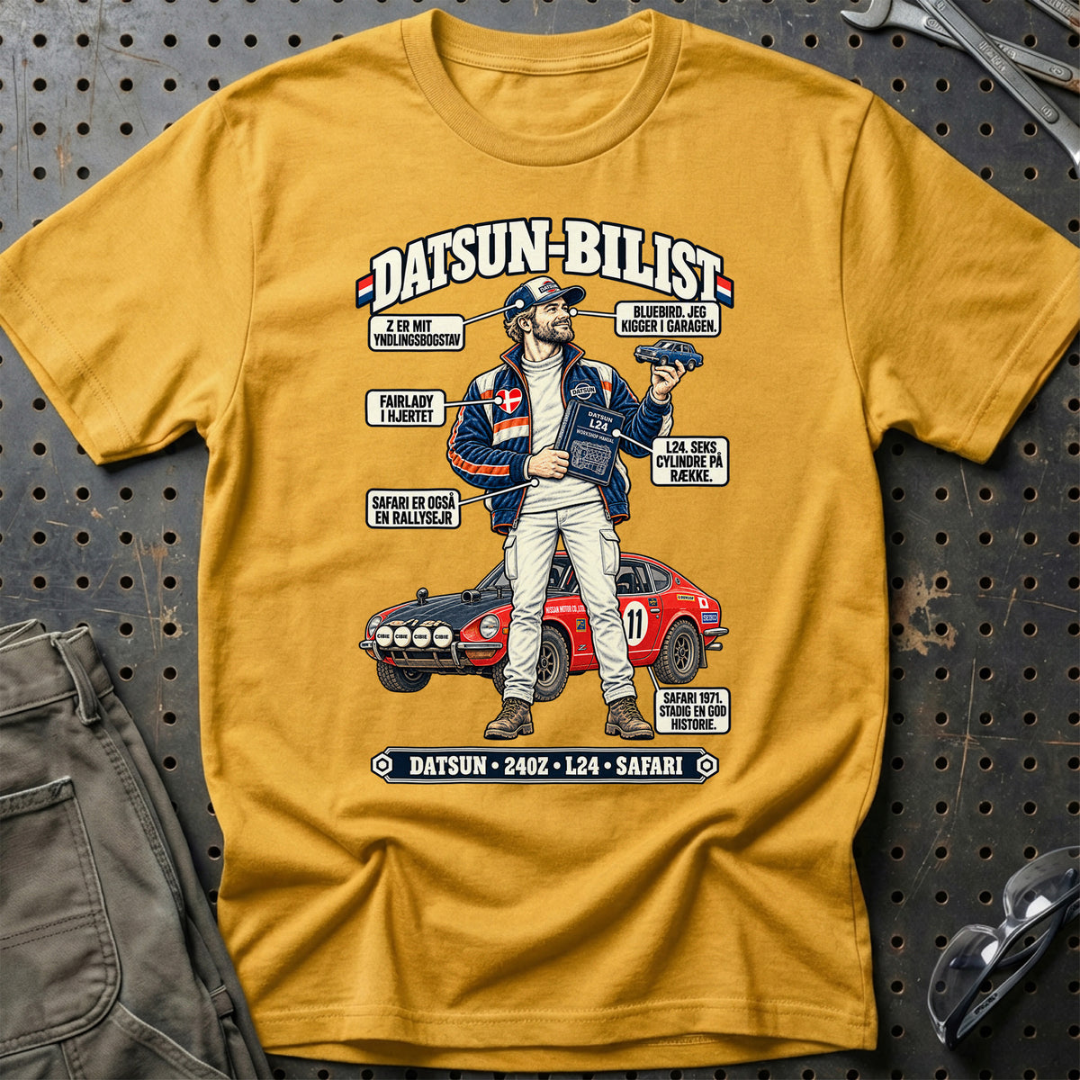 
Datsun-Bilist T-Shirt – Guld