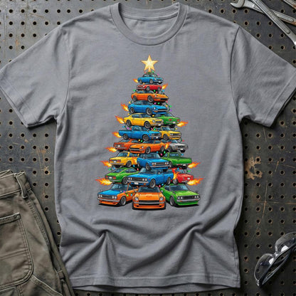 Datsun Juletræ Christmas Tree - Unisex T-Shirt-Beklædning-Datsun-Grå Sport-S-Garage Culture Shop- garage - man cave - merchandise