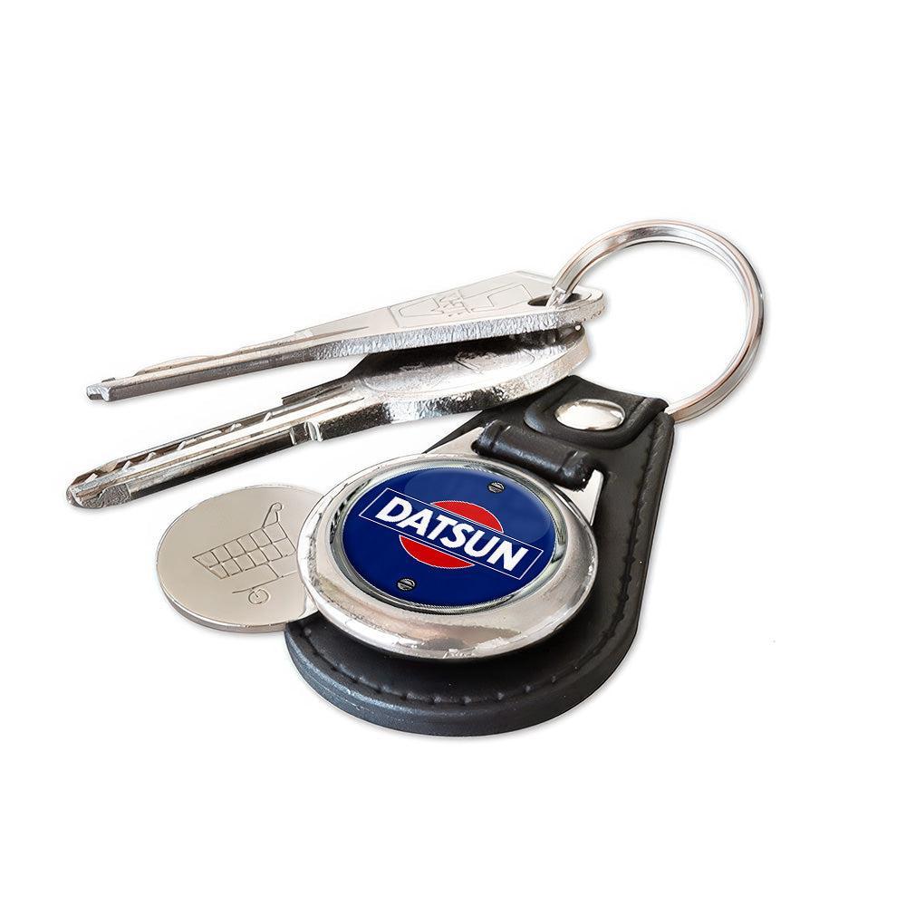 Datsun - Nøglering med Indkøbsvognsmønt – Metal & Kunstlæder-Nøglering-Datsun-Garage Culture Shop- garage - man cave - merchandise