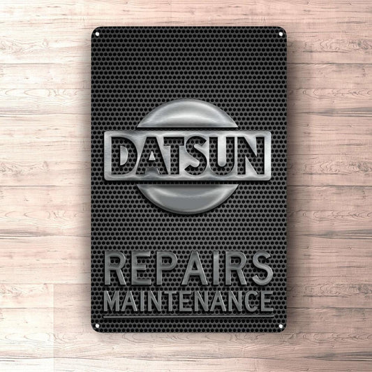 Datsun Repairs Maintenance Skilte, Musemåtte, Dørmåtte , Plakat-Skilte-Datsun-Garage Culture Shop- garage - man cave - merchandise