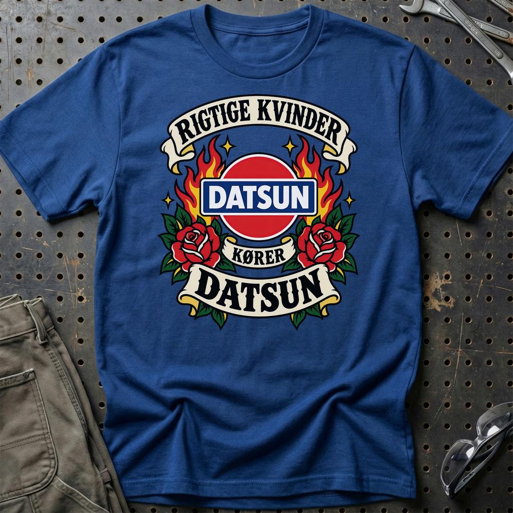 
Produktbillede af Datsun Rigtige Kvinder Kører – Roser og Flammer T-Shirt