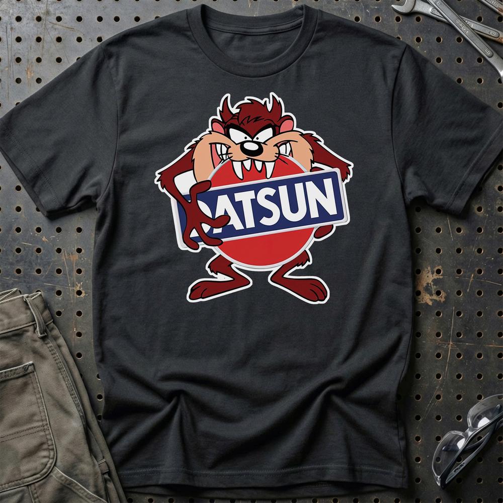 Datsun TAZ T-Shirt-Beklædning-Datsun-Sort-S-Garage Culture Shop- garage - man cave - merchandise