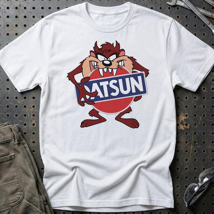 Datsun TAZ Unisex T-Shirt , Bomuld-Beklædning-Datsun-Hvid-S-Garage Culture Shop- garage - man cave - merchandise