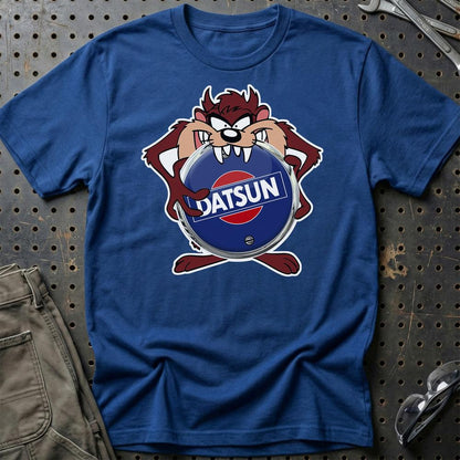 Datsun TAZ Unisex T-Shirt , Bomuld-Beklædning-Datsun-Blå Royal-S-Garage Culture Shop- garage - man cave - merchandise