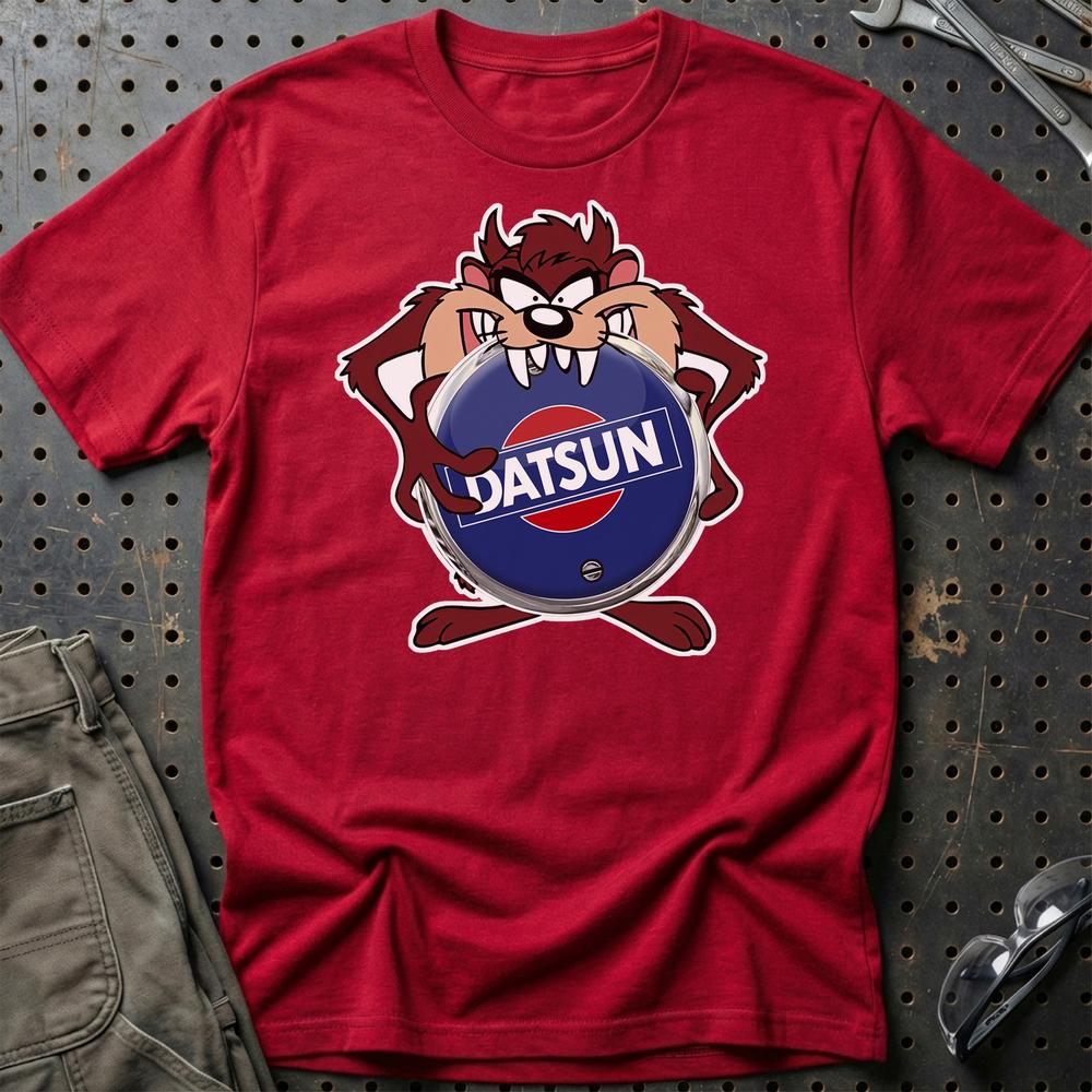 Datsun TAZ Unisex T-Shirt , Bomuld-Beklædning-Datsun-Rød-S-Garage Culture Shop- garage - man cave - merchandise