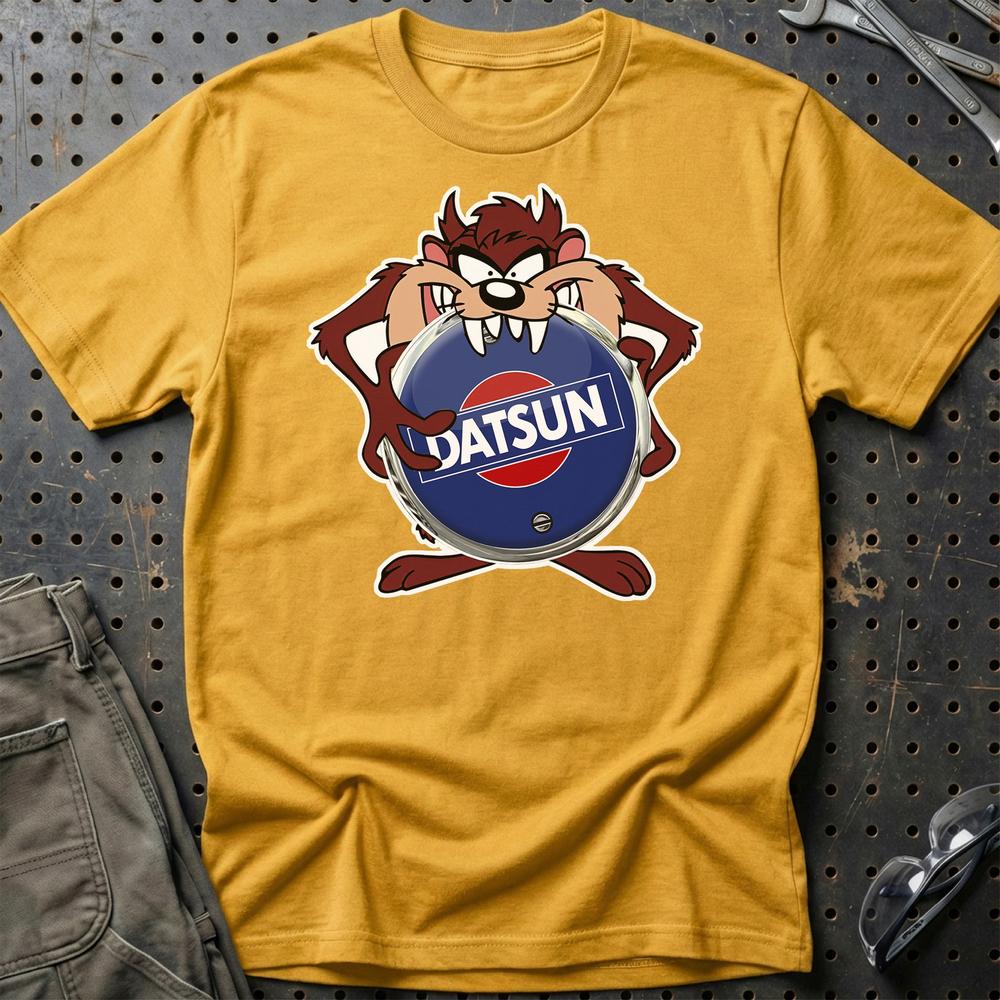 Datsun TAZ Unisex T-Shirt , Bomuld-Beklædning-Datsun-Guld-S-Garage Culture Shop- garage - man cave - merchandise