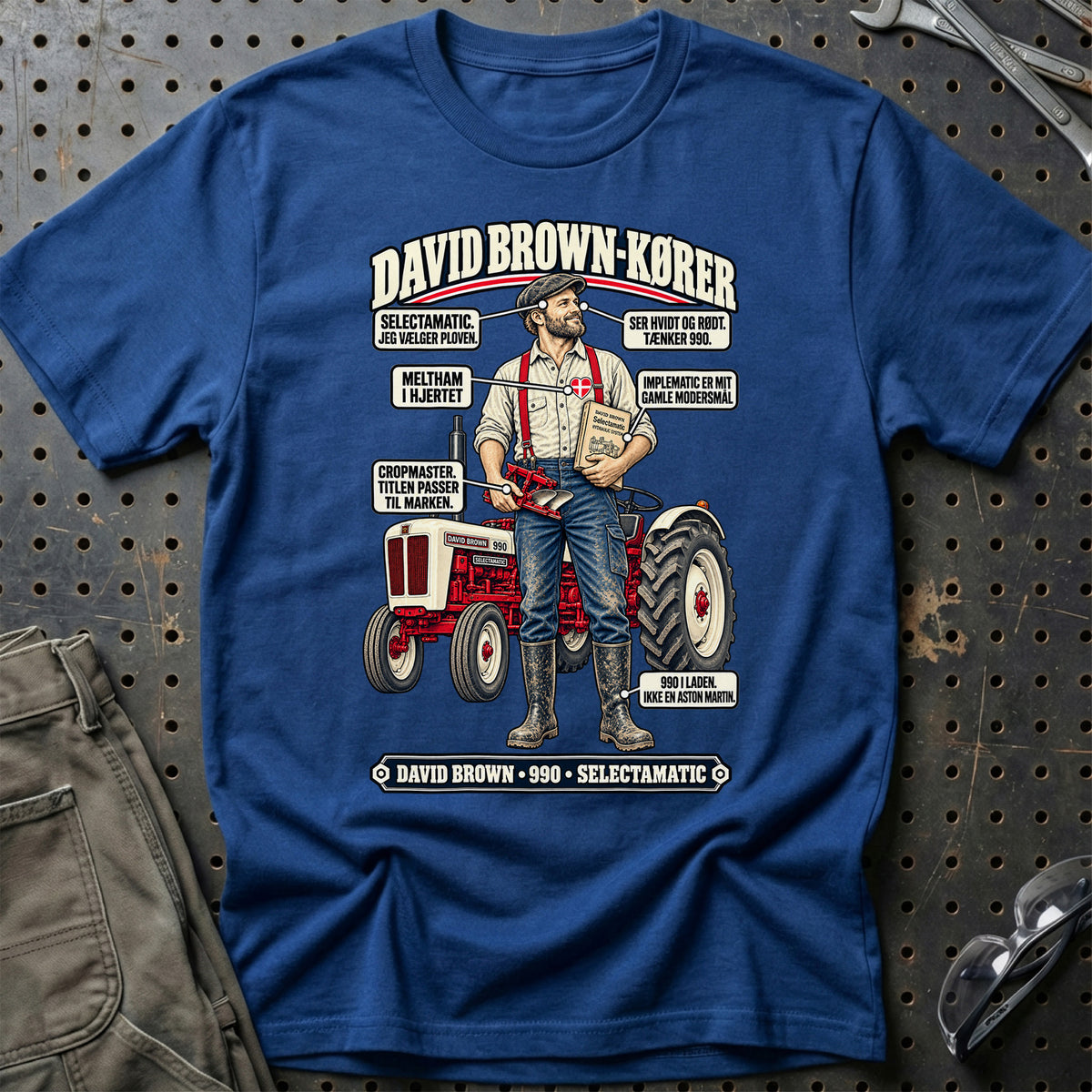 
David Brown-Kører T-Shirt – Blå Royal