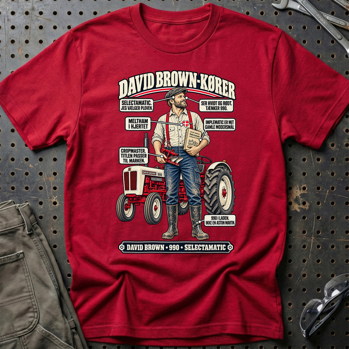 
David Brown-Kører T-Shirt – Rød