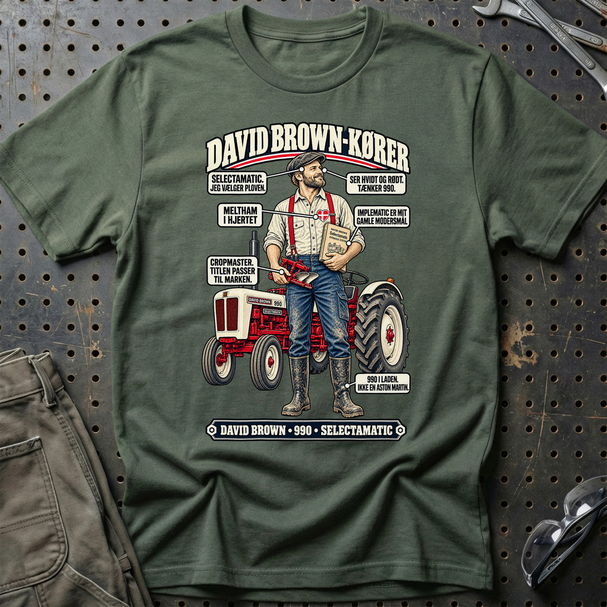 
David Brown-Kører T-Shirt – Grøn Militær