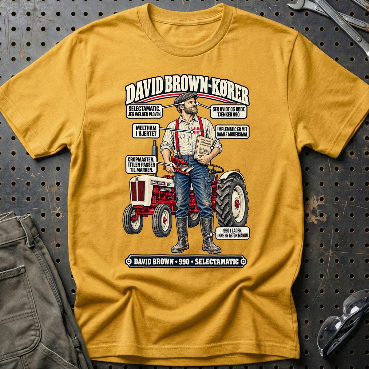 
David Brown-Kører T-Shirt – Guld