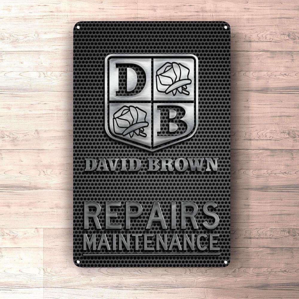 David Brown Repairs Maintenance Skilte, Musemåtte, Dørmåtte , Plakat-Skilte-David Brown-Garage Culture Shop- garage - man cave - merchandise