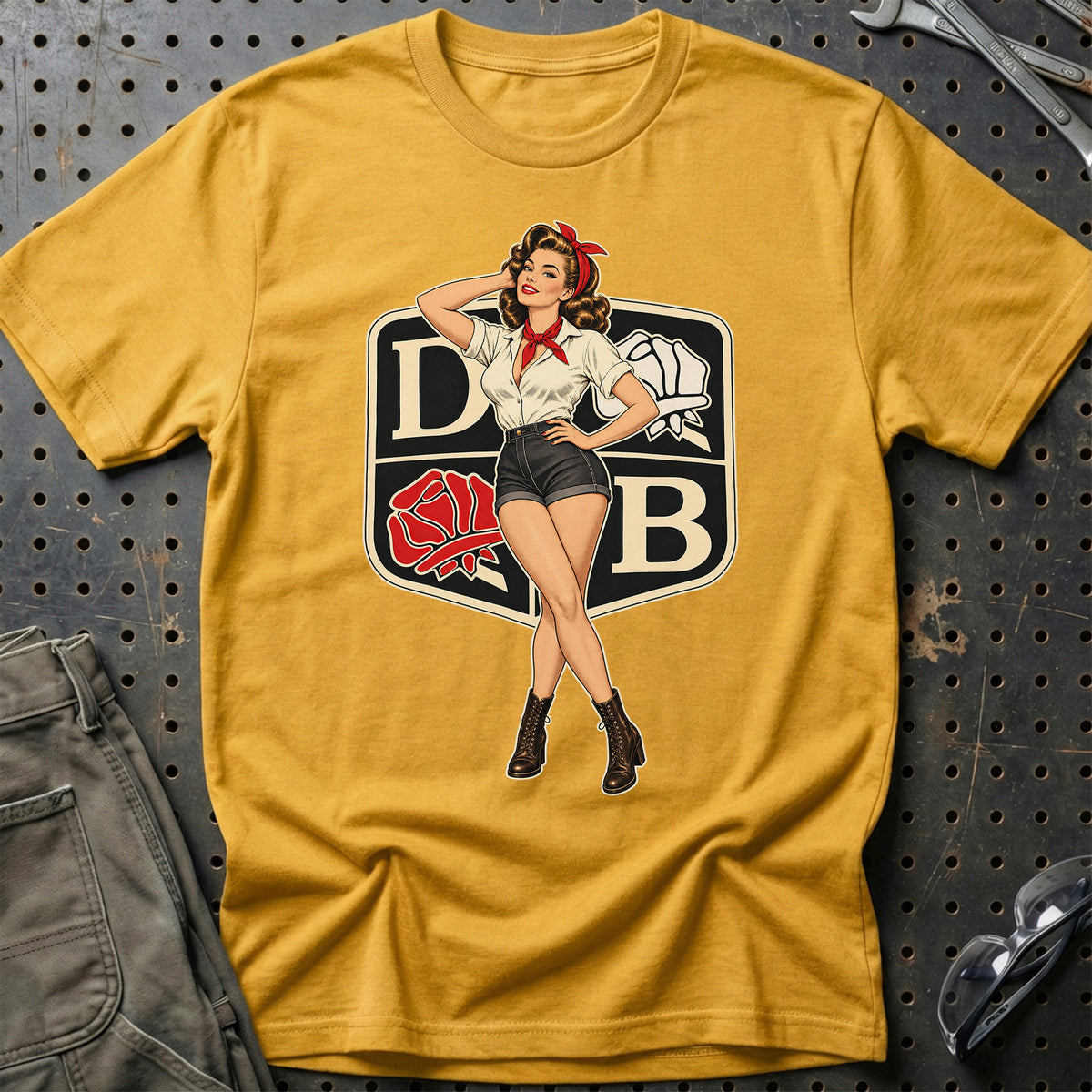 
Produktbillede af David Brown Retro Pinup T-Shirt