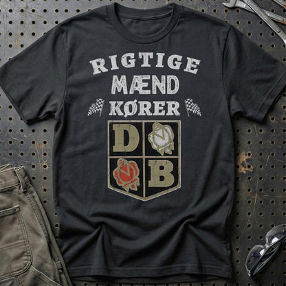 David Brown Rigtige Mænd Kører - Unisex T-Shirt , Bomuld-Beklædning-David Brown-Sort-S-Garage Culture Shop- garage - man cave - merchandise
