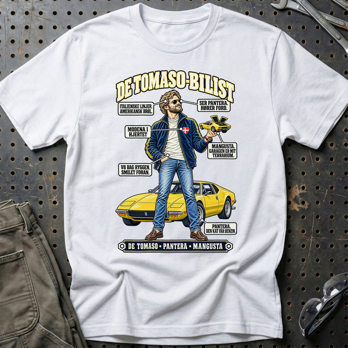 
De Tomaso-Bilist T-Shirt – Hvid