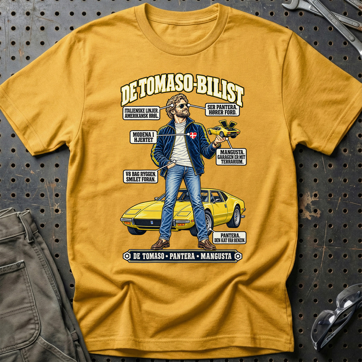 
De Tomaso-Bilist T-Shirt – Guld