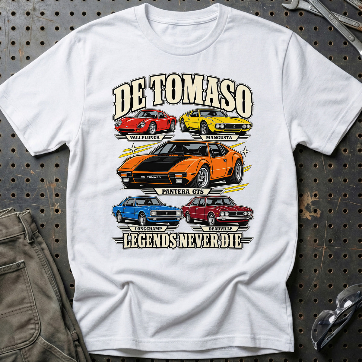 
Produktbillede af De Tomaso Legends Never Die T-Shirt