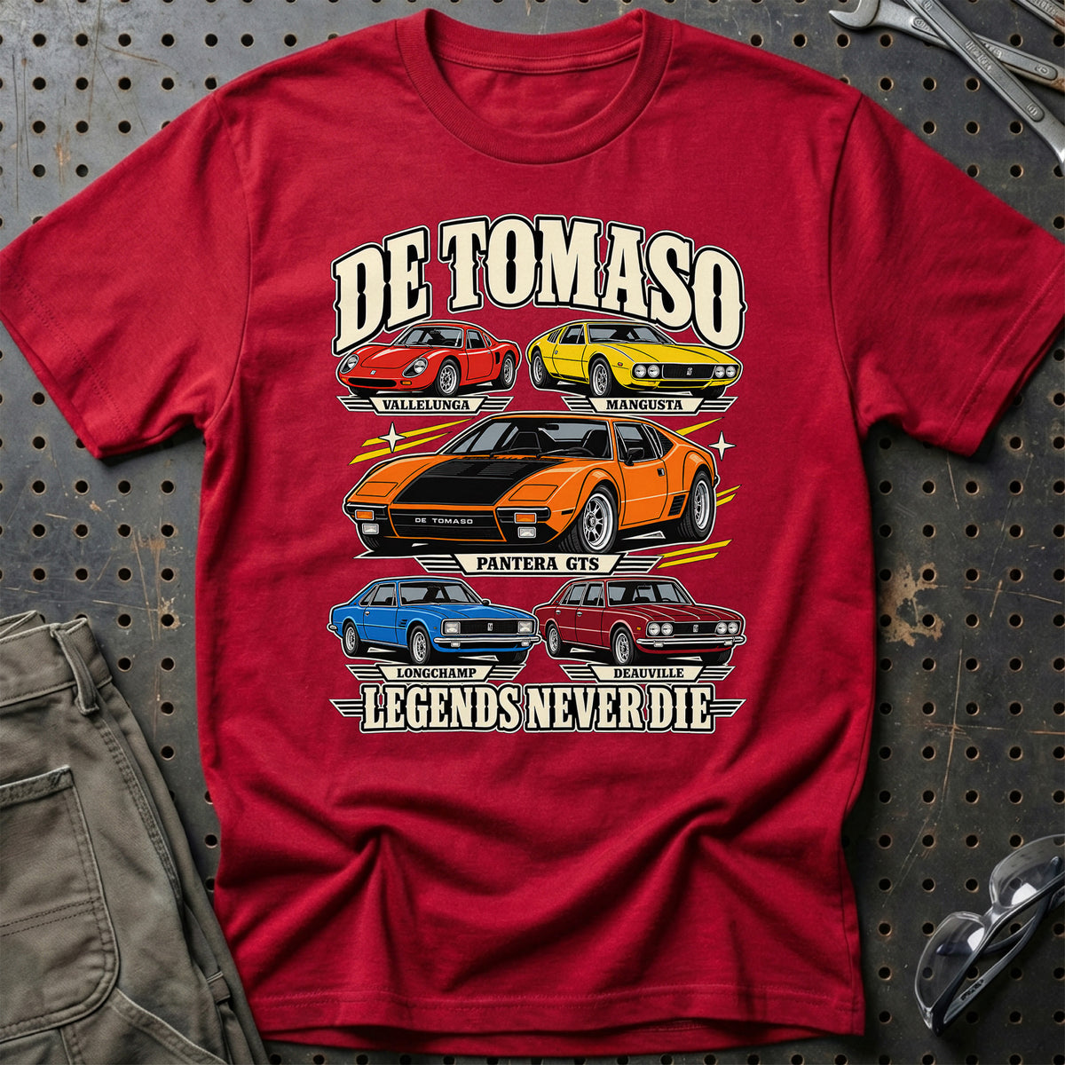 
Produktbillede af De Tomaso Legends Never Die T-Shirt