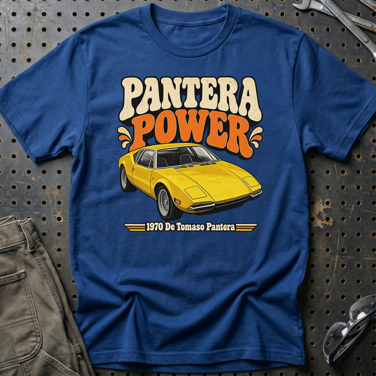 
De Tomaso Pantera 1970 – Pantera Power T-Shirt – Blå Royal