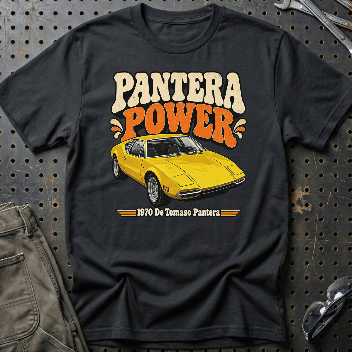 
De Tomaso Pantera 1970 – Pantera Power T-Shirt – Sort