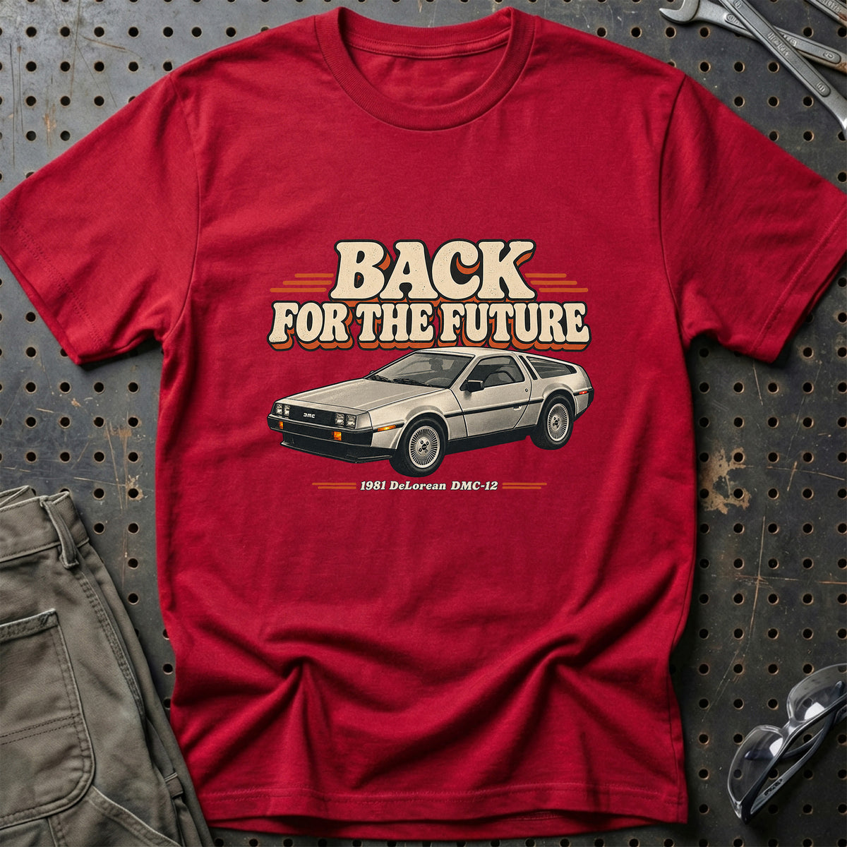 
DeLorean DMC-12 1981 – Back for the Future T-Shirt – Rød