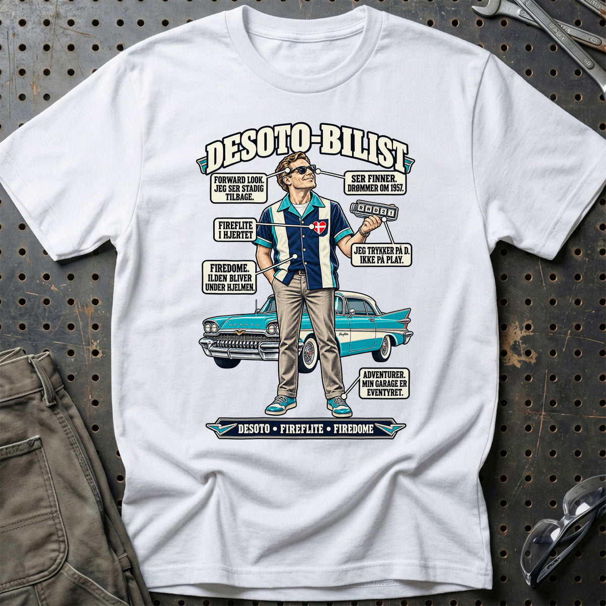 
DeSoto-Bilist T-Shirt – Hvid