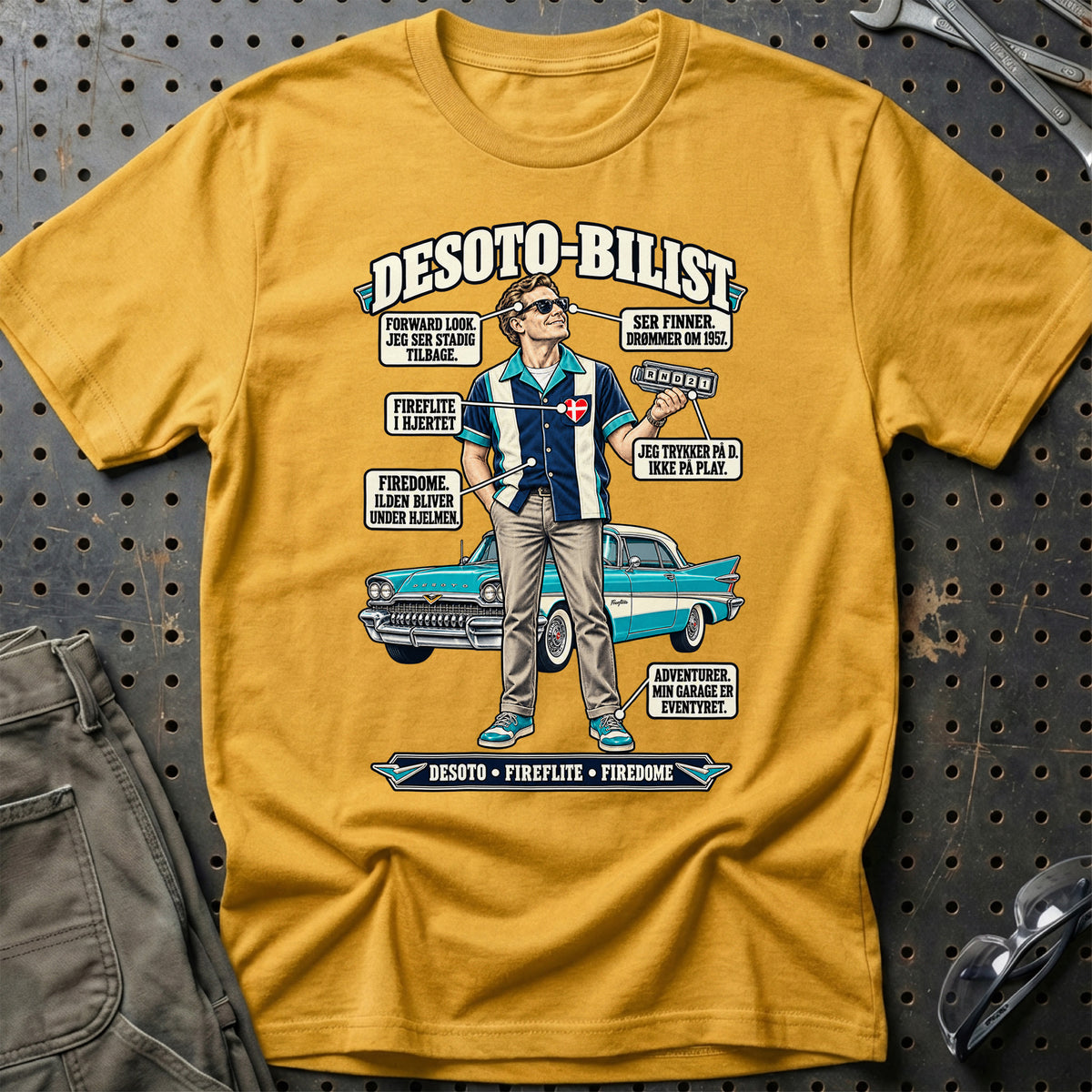 
DeSoto-Bilist T-Shirt – Guld