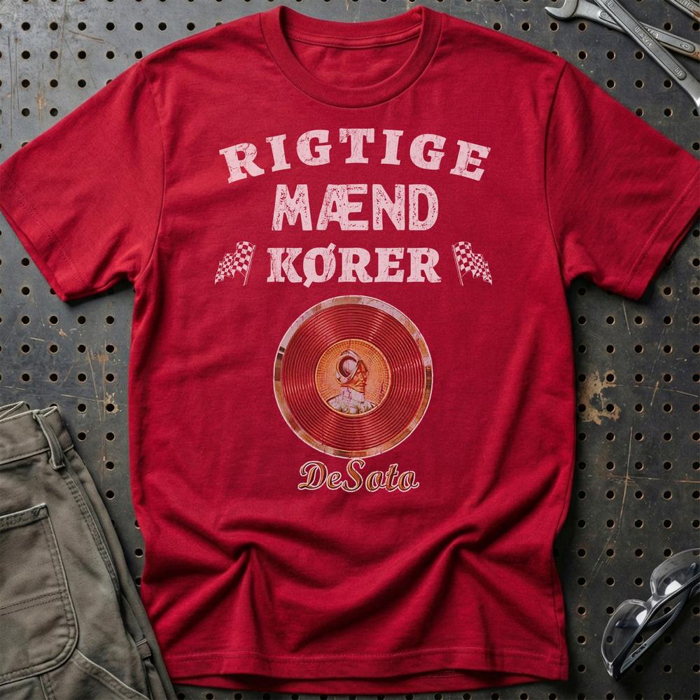 DeSoto Rigtige Mænd Kører T-Shirt-Beklædning-DeSoto-Rød-S-Garage Culture Shop- garage - man cave - merchandise