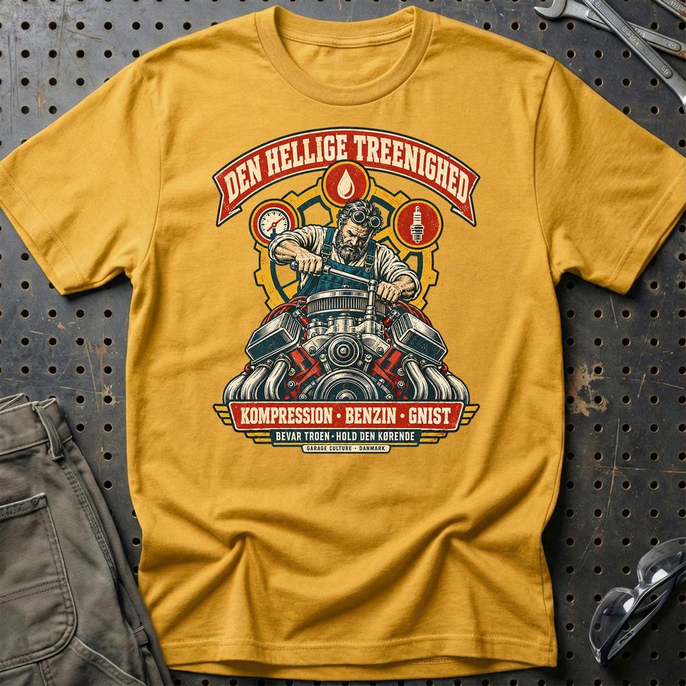 
Produktbillede af Den Hellige Treenighed – Kompression, Benzin, Gnist T-Shirt