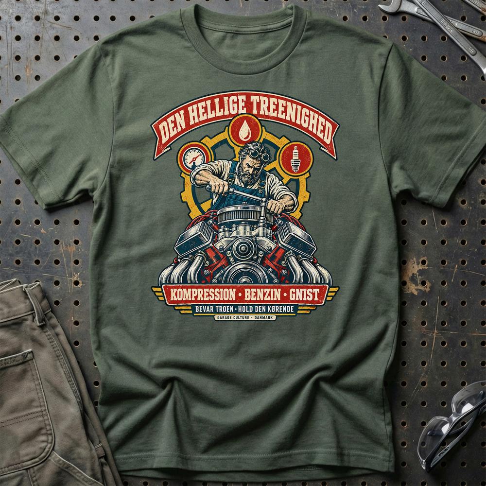 
Produktbillede af Den Hellige Treenighed – Kompression, Benzin, Gnist T-Shirt