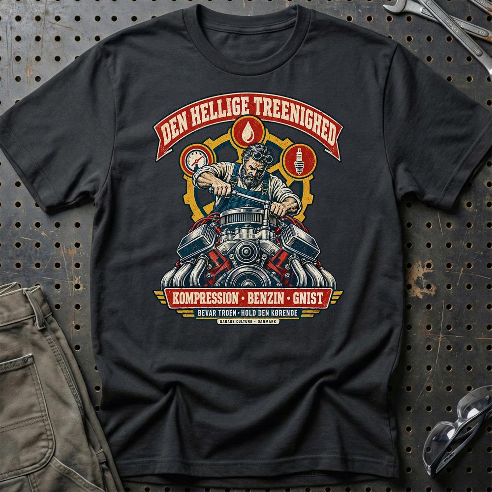 
Produktbillede af Den Hellige Treenighed – Kompression, Benzin, Gnist T-Shirt