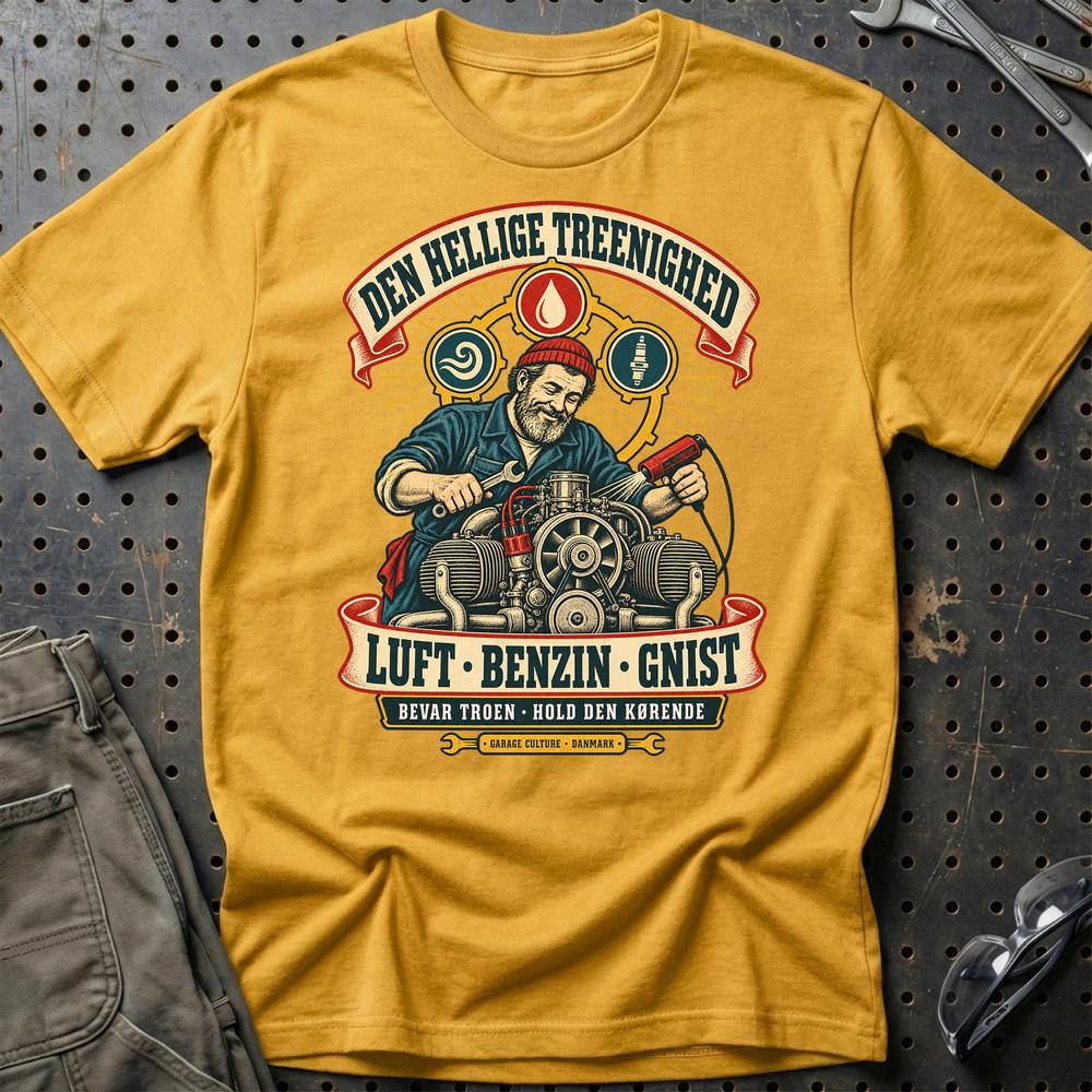 
Produktbillede af Den Hellige Treenighed – Luft, Benzin, Gnist T-Shirt