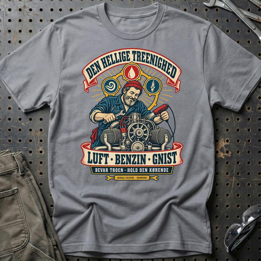 
Produktbillede af Den Hellige Treenighed – Luft, Benzin, Gnist T-Shirt