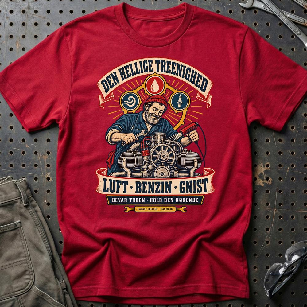 
Produktbillede af Den Hellige Treenighed – Luft, Benzin, Gnist T-Shirt