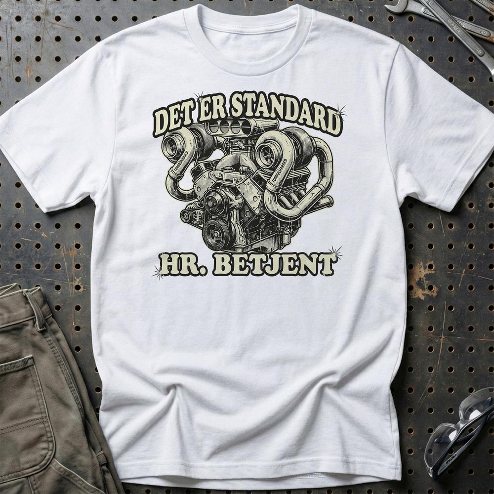 Det Er Standard Hr. Betjent - Unisex T-Shirt , Bomuld-Beklædning-Garage Culture-Hvid-S-Garage Culture Shop- garage - man cave - merchandise