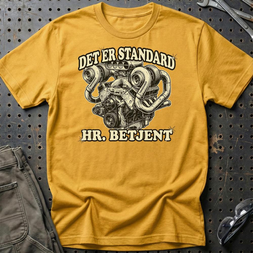 Det Er Standard Hr. Betjent - Unisex T-Shirt , Bomuld-Beklædning-Garage Culture-Guld-S-Garage Culture Shop- garage - man cave - merchandise