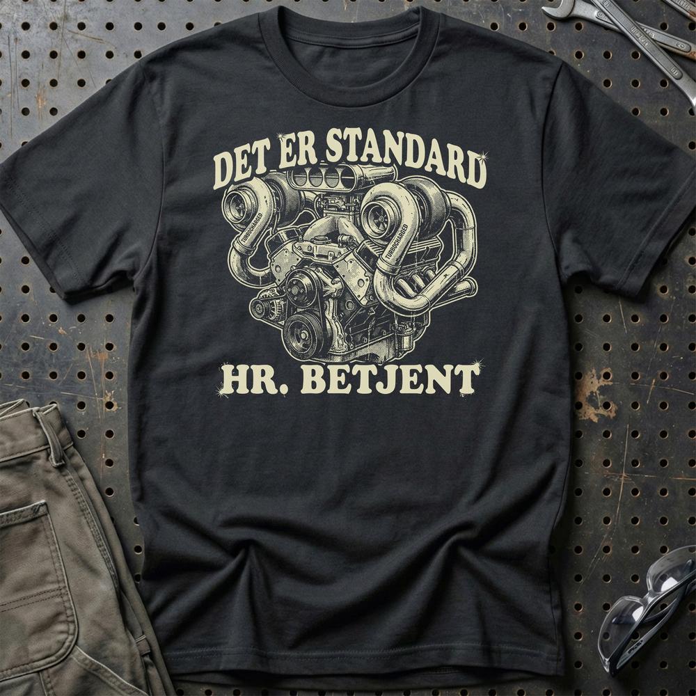 Det Er Standard Hr. Betjent - Unisex T-Shirt , Bomuld-Beklædning-Garage Culture-Sort-S-Garage Culture Shop- garage - man cave - merchandise