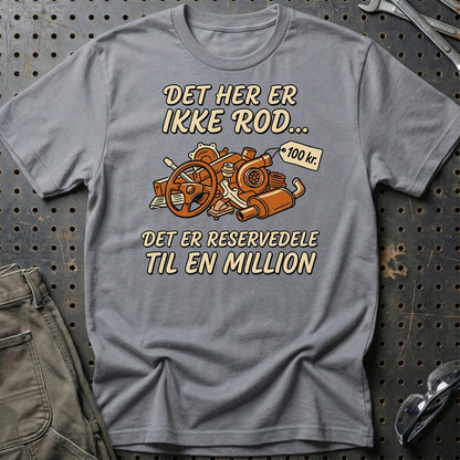 Det Her Er Ikke Rod Reservedels - Unisex T-Shirt , Bomuld-Beklædning-Garage Culture-Grå Sport-S-Garage Culture Shop- garage - man cave - merchandise