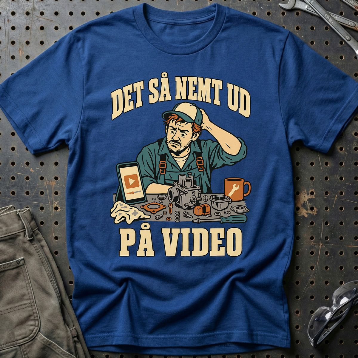
Det så nemt ud – På video T-Shirt – Blå Royal