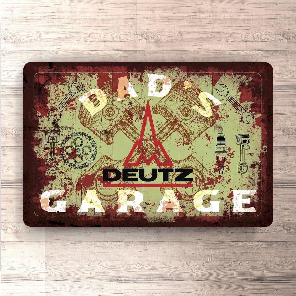 Deutz Dads Garage Vintage Skilte, Musemåtte, Dørmåtte-Skilte-Deutz-Garage Culture Shop- garage - man cave - merchandise