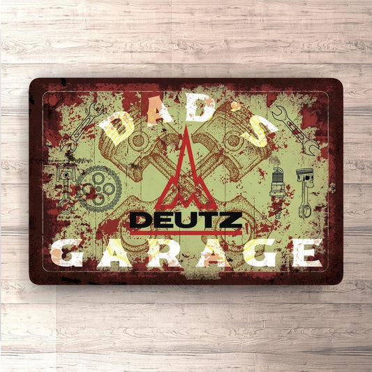 Deutz Dads Garage Vintage Skilte, Musemåtte, Dørmåtte-Skilte-Deutz-Garage Culture Shop- garage - man cave - merchandise