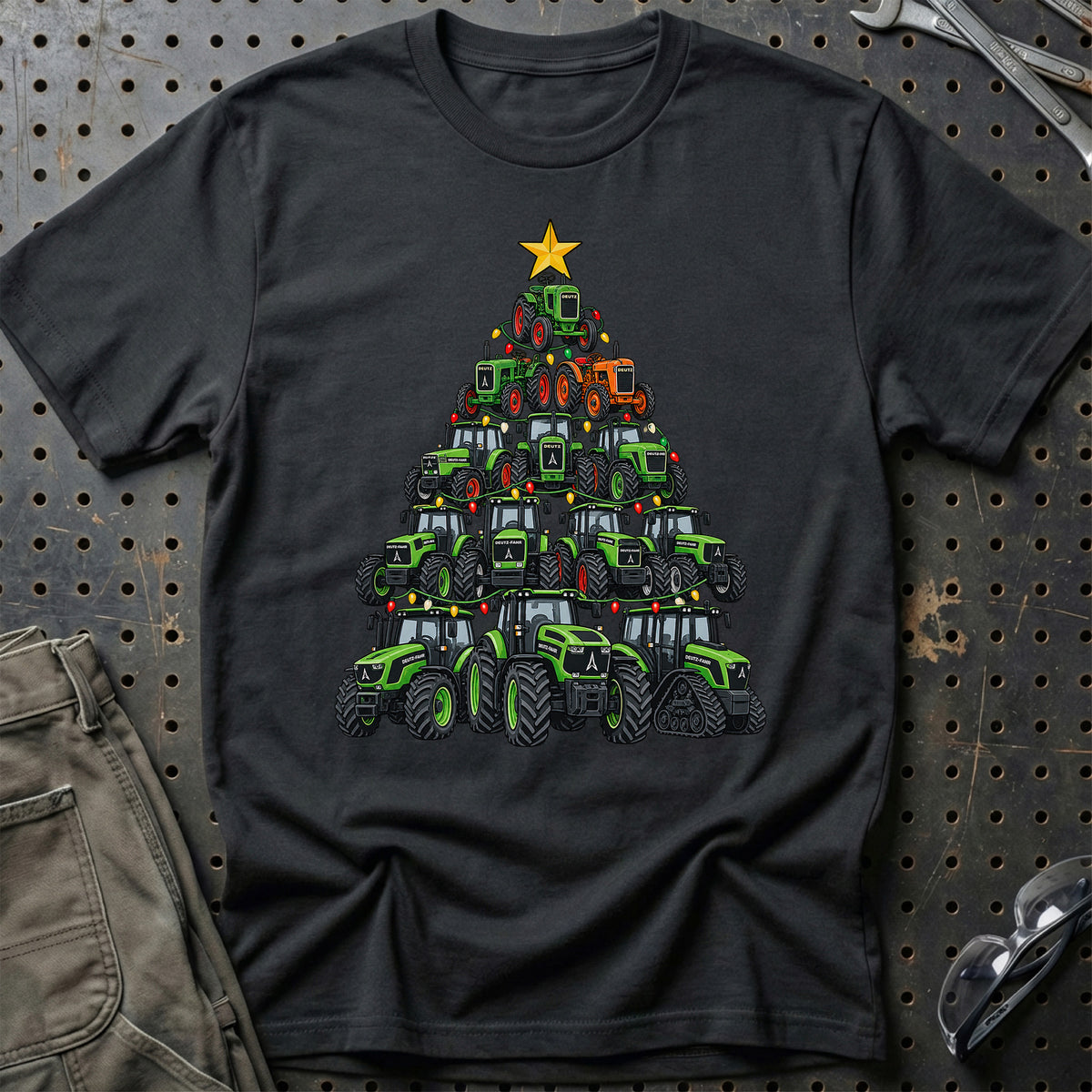 Deutz-Fahr Juletræ T-Shirt-Beklædning-Deutz-Fahr-Sort-S-Garage Culture Shop- garage - man cave - merchandise