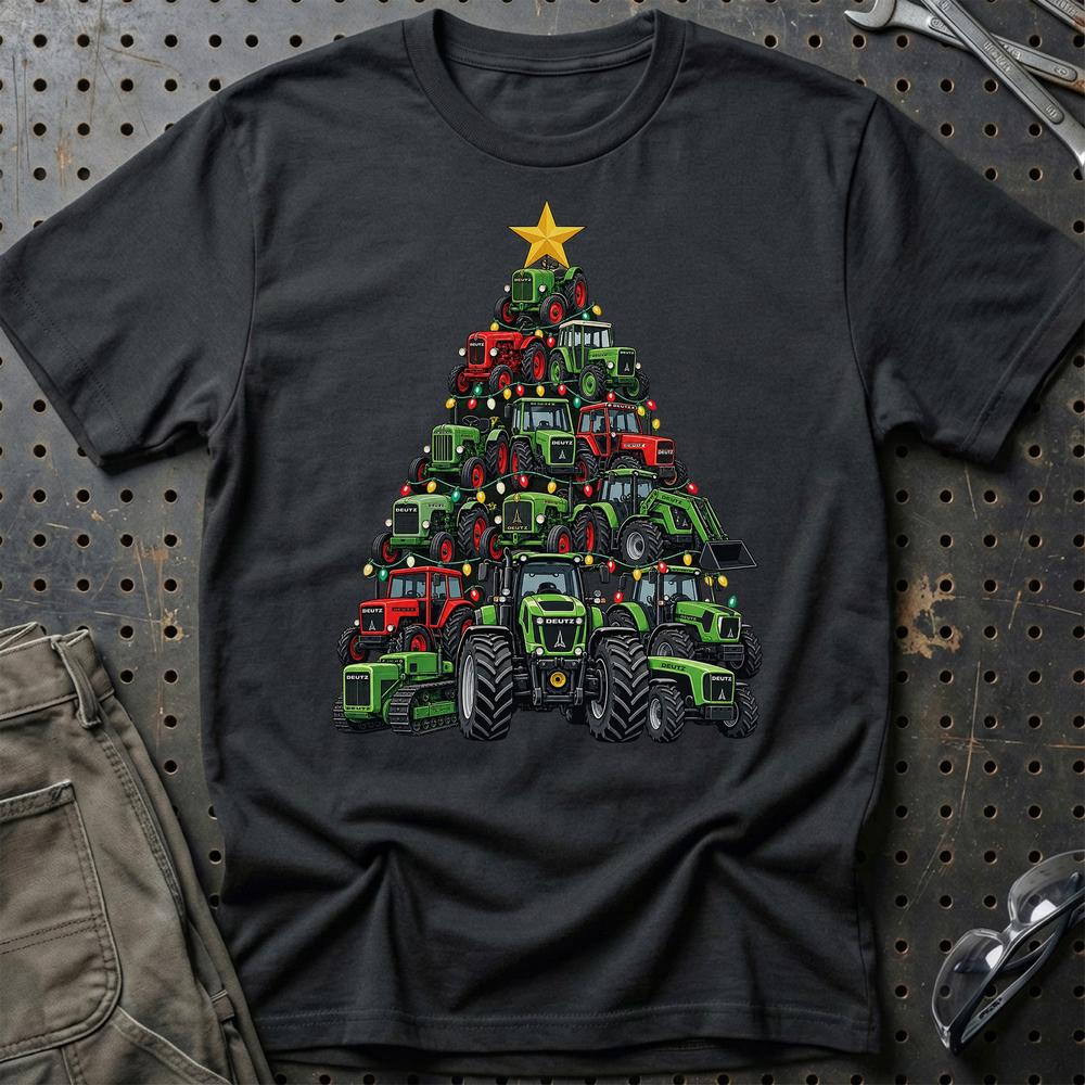 Deutz Juletræ T-Shirt-Beklædning-Deutz-Sort-S-Garage Culture Shop- garage - man cave - merchandise