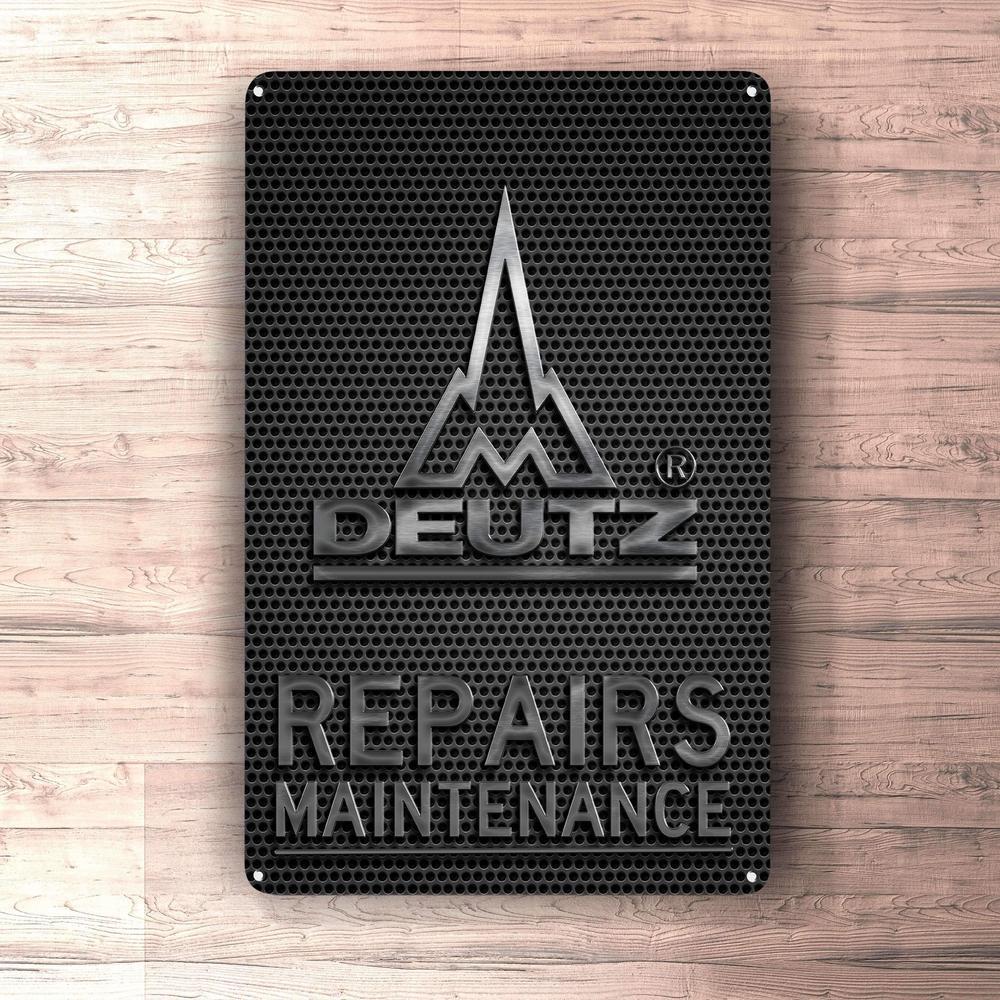 Deutz Repairs Maintenance Skilte, Musemåtte, Dørmåtte , Plakat-Skilte-Deutz-Garage Culture Shop- garage - man cave - merchandise