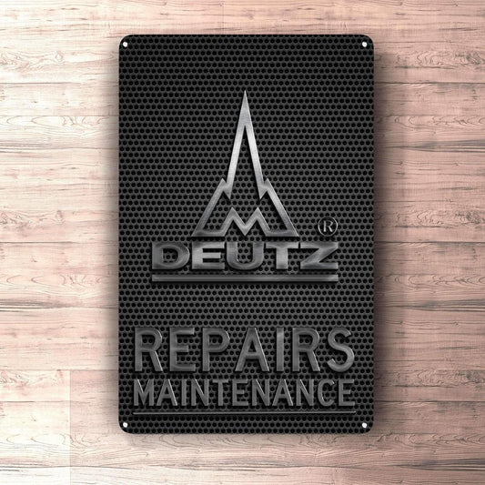 Deutz Repairs Maintenance Skilte, Musemåtte, Dørmåtte , Plakat-Skilte-Deutz-Garage Culture Shop- garage - man cave - merchandise