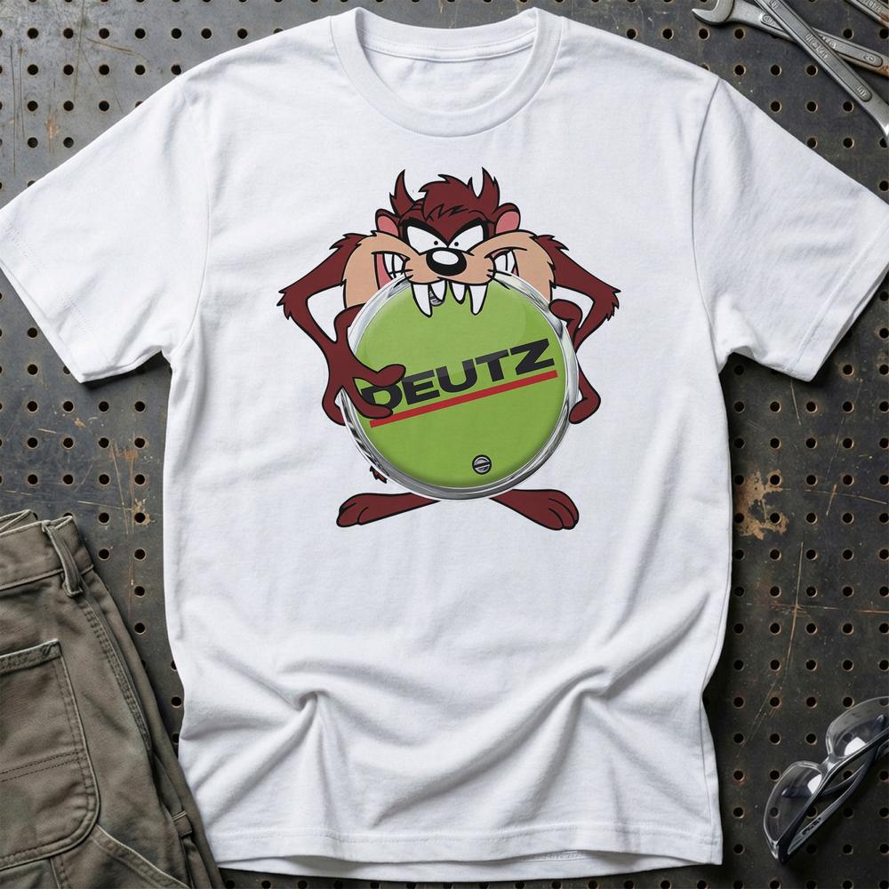 Deutz TAZ Unisex T-Shirt , Bomuld-Beklædning-Deutz-Hvid-S-Garage Culture Shop- garage - man cave - merchandise