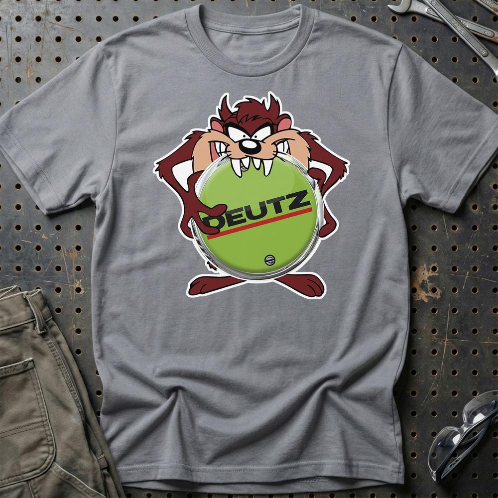 Deutz TAZ Unisex T-Shirt , Bomuld-Beklædning-Deutz-Grå Sport-S-Garage Culture Shop- garage - man cave - merchandise