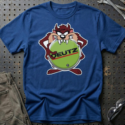 Deutz TAZ Unisex T-Shirt , Bomuld-Beklædning-Deutz-Blå Royal-S-Garage Culture Shop- garage - man cave - merchandise
