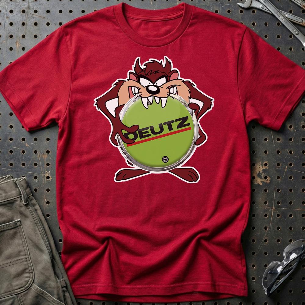 Deutz TAZ Unisex T-Shirt , Bomuld-Beklædning-Deutz-Rød-S-Garage Culture Shop- garage - man cave - merchandise